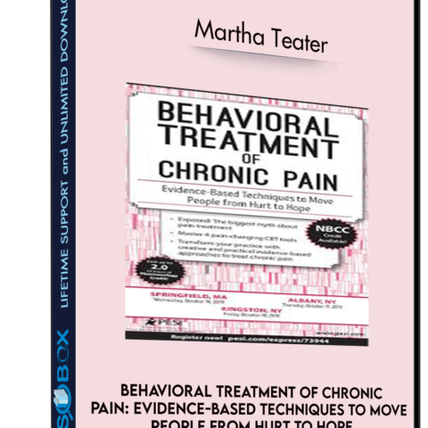 Behavioral Treatment Of Chronic Pain: Evidence-Based Techniques To Move People From Hurt To Hope – Martha Teater