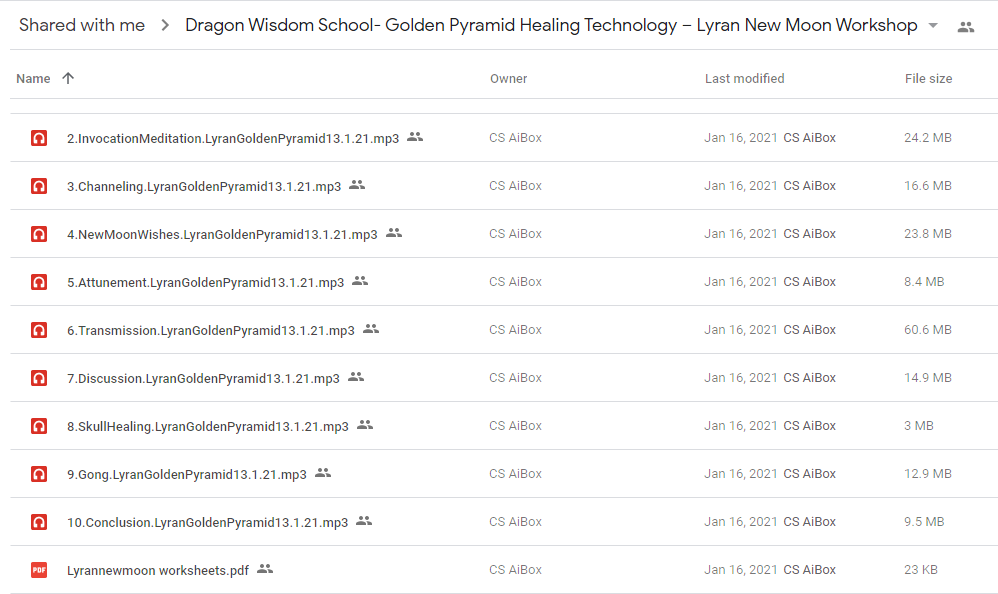 Golden Pyramid Healing Technology–Lyran New Moon Workshop - Dragon Wisdom School