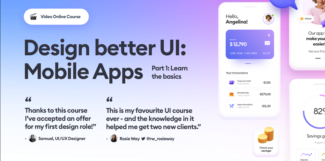 UI Design Video Course -Design Better UI in Mobile Apps 1 - Hype4 Academy