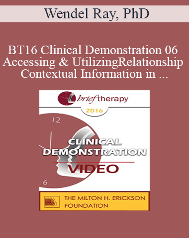 [Audio] BT16 Clinical Demonstration 06 – Accessing & Utilizing Relationship And Contextual Information In Brief Therapy – Wendel Ray, PhD