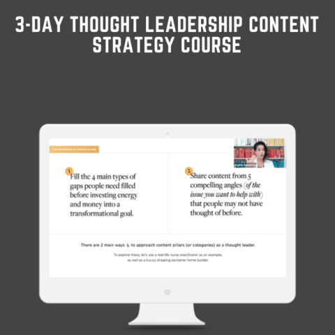3 – Day Thought Leadership Content Strategy Course  –  Regina Anaejionu