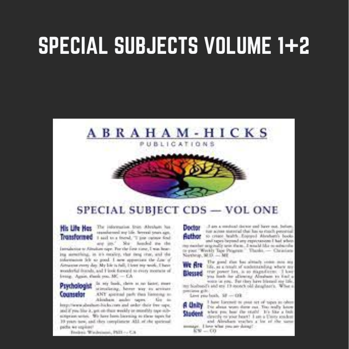 Special Subjects Volume 1+2 - Abraham Hicks - $39